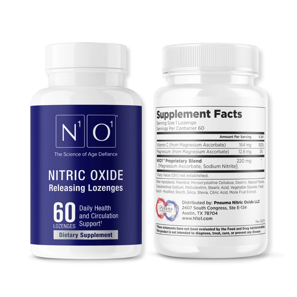 N1O1 Nitric Oxide Lozenges front back